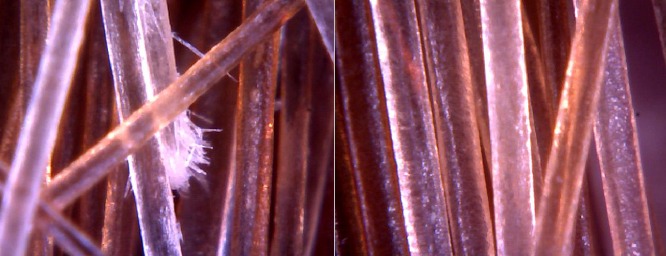 Immagini alla microcamera delle doppie punte, esempio 1